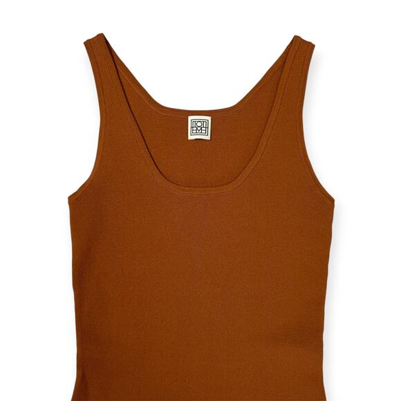 NEW TOTEME Urda Square Scoop-Neck Jersey Tank Top SIZE XS Chocolate Brown NWOT - Picture 6 of 7
